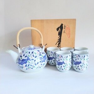 【未使用】 有田焼 茶器 急須 湯呑み セット おもてなし お茶 番茶 和 焼き物 5客 来客用 和食器 お茶入れ 休憩 煎茶揃