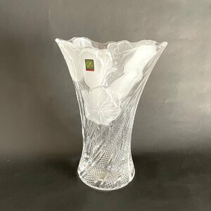 【新品】 HOYA CRYSTAL 花瓶 ホヤクリスタル 花器 花柄 ガラス クリア クリスタルガラス フラワーベース 洋風 オシャレ インテリア