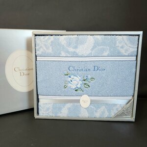 【未使用】Christian Dior クリスチャンディオール タオルケット シングルサイズ タオルブランケット 190×140cm 薔薇 カネボウ 寝具