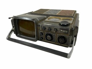 [ retro ] Sanyo SANYO белый чёрный телевизор приемник Stranger T5100 MW FM радио в одном корпусе 1978 год производства Vintage редкость Showa белый чёрный приемник телевизор 