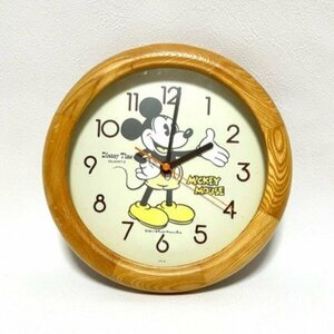 Disney ディズニー ミッキーマウス 壁掛け時計 掛時計 時計 アナログ 木枠 インテリア コレクション 単3電池×1本