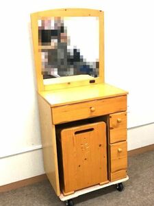 * direct pickup welcome * dresser dresser dresser chair set slim wooden mirror leaf natural wood furniture interior 