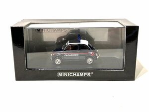 【未開封】MINICHAMPS ミニチャンプス Fiat 500 フィアット CARABINIERI 1965年 1/43 ブラック×ホワイト イタリア パトカー インテリア