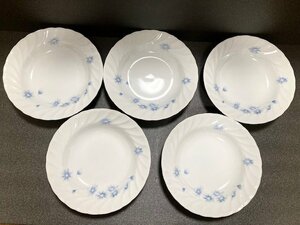 ★未使用★ toto ORIGINAL Japan プレート　5枚セット　陶器　花柄 直径21cm　洋食器　皿
