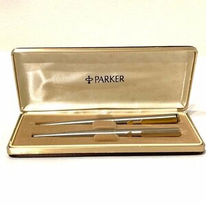 PARKER パーカー ボールペン＆シャープペン 2本セット油性 文房具 筆記具 ゴールド ケース付き シンプル 高級感 事務用品