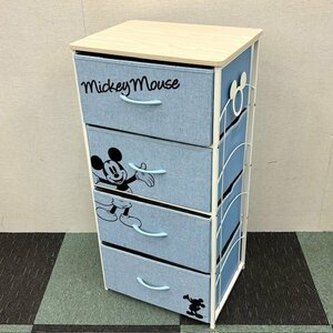 【直接引き取り歓迎】Disney ディズニー チェスト 3段 ミッキー ミッキーマウス 引出し 棚 4段 収納 ブルー 子ども部屋 可愛いデザイン