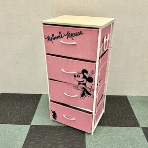 【直接引き取り歓迎】Disney ディズニー チェスト 4段 ミッキー ミッキーマウス 引出し 棚 収納 ピンク 子ども部屋 可愛いデザイン