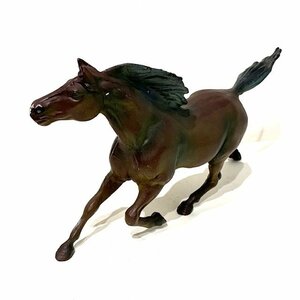 【ヴィンテージ】鉄製 馬の置物 縁起物 干支 金属工芸 古美術 馬オブジェ インテリア 加工品 サラブレッド アイアンホース 約3.5kg