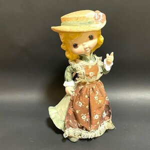 ◆ヴィンテージ◆ 陶器人形 エプロン かわいい 女の子 インテリア 置物 昭和レトロ 洋風 日本製