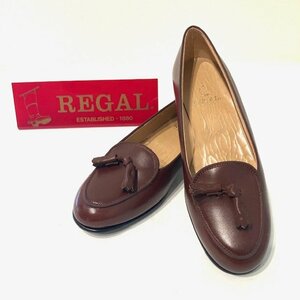 ★未使用★ REGAL リーガル 革靴 24cm レディース メンズ 日本製 ダークブラウン ローファー 普段使い 通勤 仕事 外回り ビジネス 通学