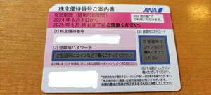 ☆ANA航空　株主優待券（１枚）★期間2024年6月1日から2025年5月31日まで　＜４/４＞