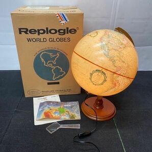 G520-K44-4873 Replogle リプルーグル WORLD GLOBES 地球儀 30cm DIAMETER 日本語版/世界地図 インテリア/取説 ルーペ付/通電OK ⑤の画像1
