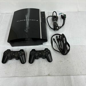 G406-O18-3489 SONY ソニー PlayStation3 プレイステーション3 本体 CECHL00 クリアブラック/コントローラー2個/ケーブル付 PS3 通電OK ②