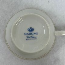 H311-O44-1149 NARUMI ナルミ ギノスフラワー カップ&ソーサー 5客セット ピンク/イエロー/ブルー系 ファインチャイナ 花柄 金彩 箱付 ④_画像9