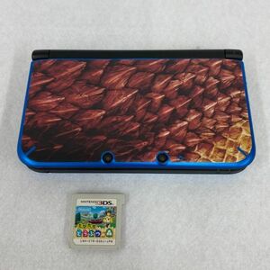 H303-O44-881◎ Nintendo ニンテンドー 3DS LL 本体 SPR-001 ブルー×ブラック 任天堂 とびだせどうぶつの森 ソフト付き 通電OK ③