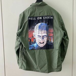 H328-K48-626 SUPREME シュプリーム メンズ 長袖シャツ ジャケット HELL ON EARTH Lサイズ カーキ系 綿100％ アパレル ファッション ③