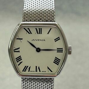 I919-C4-1961 * JUVENIAju red a hand winding white face 2 hands lady's wristwatch operation ①