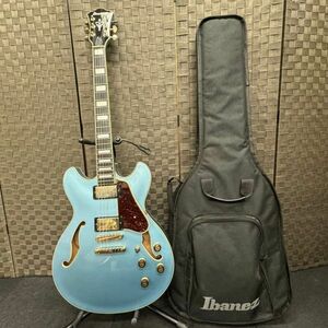 I866-K44-4989 Ibanez アイバニーズ AS83-STE 5B-01 エレキギター ライトブルー 6弦 弦楽器 ソフトケース付き 通電・音出しOK ①