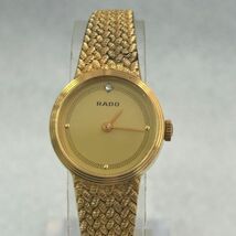 I908-O15-5011◎ RADO ラドー 332.3301.2 手巻き ゴールド文字盤 ラウンド レディース 腕時計 ③_画像1