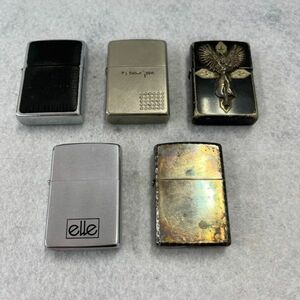 I755△ZIPPO ジッポー ライター 5個セット 天使/MY BLOOD TYPE/ELLIE/シルバーカラー 他 ジッポ オイルライター まとめ ①