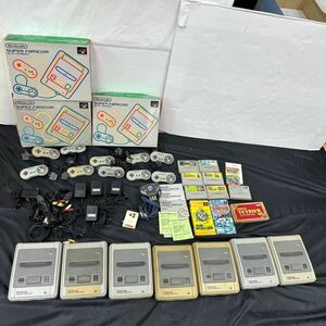 I404^ Nintendo Nintendo Super Famicom HVC-001 002 7 pcs / box / instructions /AC adaptor /glati light 3 other soft 10ps.@SFC summarize ①