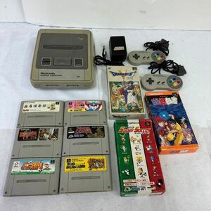 I411-D1-705 任天堂 スーパーファミコン SFC 本体 SHVC-001/コントローラー2個/充電器/ドラゴンクエストV Final Fight 他 ソフト9本付 ②