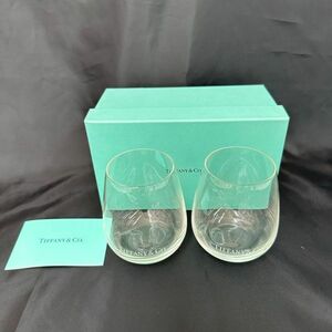 J811-O52-131 TIFFANY&Co ティファニー グラス タンブラー ペア 2客セット 箱付き 洋食器 約口径5.7×高さ9.2cm ⑩