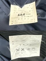 H851-O15-4821 Takashimaya 高島屋 ELEFIT メンズ スーツ セットアップ ストライプ ブラック系 ①_画像8