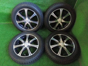 軽自動車に バリ溝 ブリヂストン VRX2 155/65R14 社外14インチ PCD100 4.5J 4本セット 中古 売切!!