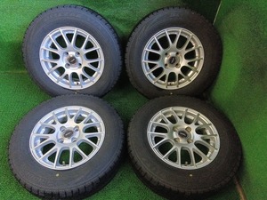 ブリヂストン VRX 185/70R14 社外 TOPRUN 14×5.5J 溝有スタッドレス付4本 コンパクトカーに 中古 売切!!