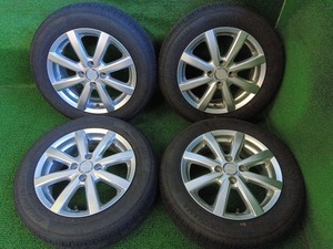 ヨコハマ BluEarth-ES ES32 175/65R15 22年製!! 社外 汎用 15×5.5J 溝有タイヤ付4本 コンパクトカーに 中古 売切!!