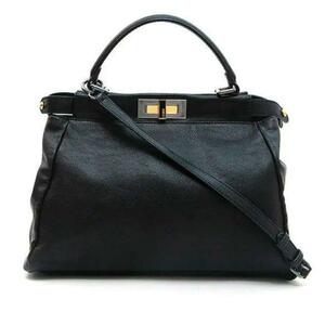 【鑑定済 極美品】FENDI ピーカブー ミディアム ブラック 2way ズッカ