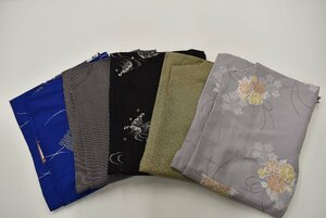 [ pile ..] all ... kimono polyester fine pattern single . together 5 sheets have on possibility remake material including in a package un- possible S113