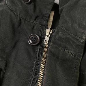 ディーゼル DIESEL ミリタリージャケット M-65 ブルゾン 袖ワッペン フード収納有り ジップアップ Mサイズ ブラック 黒 メンズの画像7