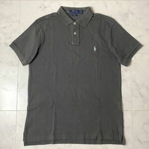  Polo Ralph Lauren POLO RALPH LAUREN действующий бирка po колено вышивка рубашка-поло с коротким рукавом M размер угольно-серый мужской 