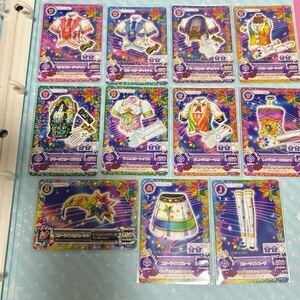 [ rare promo ] Aikatsu .. binder - attached card 11 sheets pink Star jacket // red / green star . strawberry god cape beautiful month wistaria . lily ka