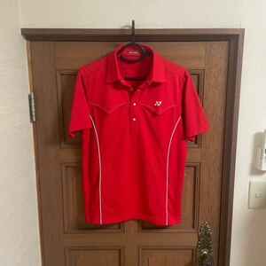 YONEX Golf short sleeves shirt red M size embroidery entering 