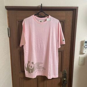  Karl hell m×WWF Panda T-shirt .. pink L size for man unused 
