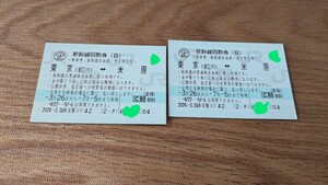 新幹線自由席回数券　東京　米原　2枚分　未使用　7/5まで有効　送料込