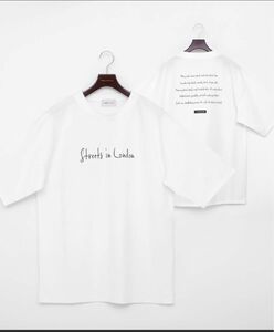 EMMA CLOTHES ポンチローマ オーバーサイズ メッセージプリントデザインカットソー