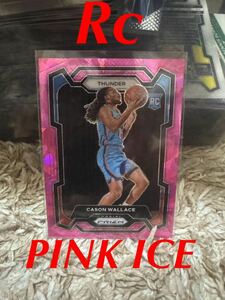 nba card Prizm Panini 2023 2024 cason wallace roocie rc pink ice rookie card card okc Thunder thunderpa knee ni pink ice 