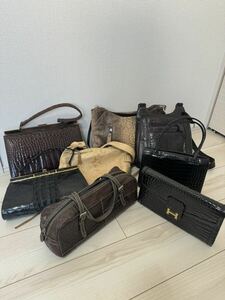 1 jpy from start {8 point bag } crocodile . leather handbag shoulder bag summarize 