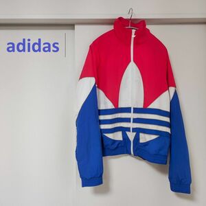 【ほぼ未使用】adidas ビッグロゴ ナイロンジャケット メンズSサイズ