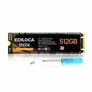 内蔵型SSD 512GB EDILOCA EN206 SSD 512GB M.2 2280 3D TLC NANDフラッシュ搭載