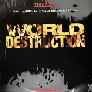 Time Zone Featuring John Lydon & Afrika Bambaataa / World Destruction【12''】1984 / UK / Virgin / VS 743-12