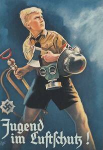 □【ナチスプロパガンダ⑤】美麗! 1945年 防空少年団 ポストカード！！