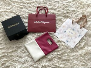 サンローラン フェラガモ JILLSTUART Elegance ショッパー 箱 計4点 ショップ袋 ブランド 紙袋