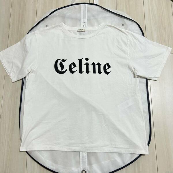 【破格最安値】【国内正規品】CELINEセリーヌ　半袖Tシャツ　白　ゴシック　L