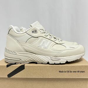 26.5cm 新品 ニューバランス 991 オールレザー イギリス製 ホワイト NEWBALANCE 白 MADE IN ENGLAND 英国製 USA9 991OW レザー 1500 990 UK