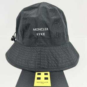 S 新品 モンクレール × ハイク Moncler HYKE コラボ ゴアテックス バケット ハット ブラック GORETEX BUCKET HAT 黒 キャップ 帽子 防水